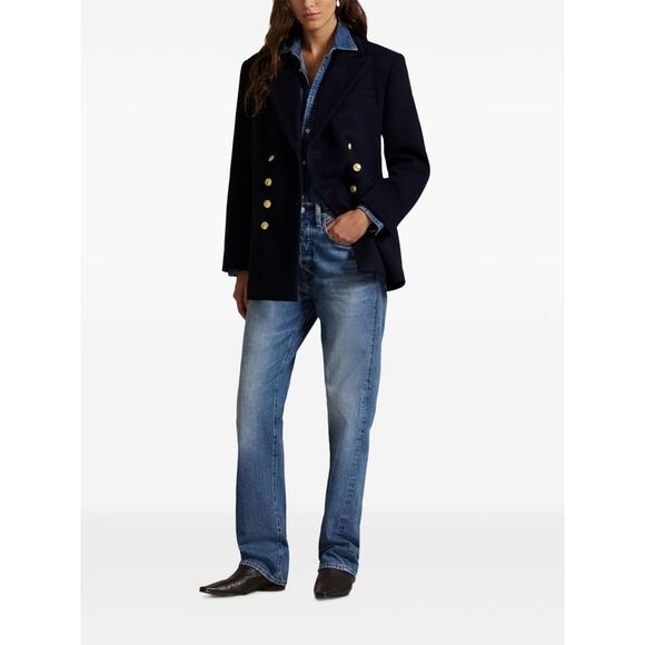 Ralph Lauren Women Wool Coat With Logo - Picture 2 of 4